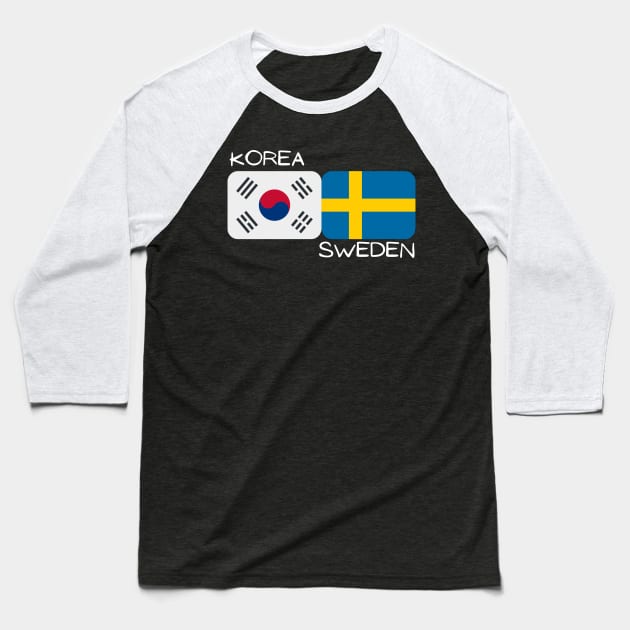 Korean Swedish - Korea, Sweden Baseball T-Shirt by The Korean Rage